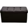 Brown Faux Leather Folding Storage Seat Bench Stool Ottomans Brown Faux Leather Folding Storage Seat Bench Stool Ottomans