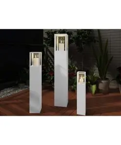 Wood Candle Stand White