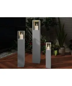 vidaXL Wood Candle Stand Grey