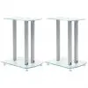 Aluminum Speaker Stands Transparent Safety Glass 2pcs