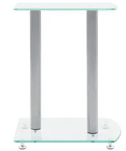 Aluminum Speaker Stands Transparent Safety Glass 2pcs