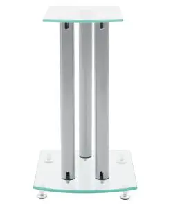 Aluminum Speaker Stands Transparent Safety Glass 2pcs