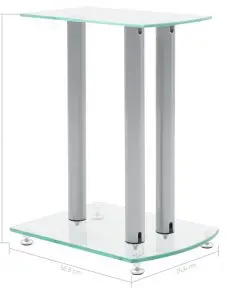 Aluminum Speaker Stands Transparent Safety Glass 2pcs