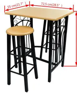 Breakfast/Dinner Table Dining Set MDF with Black