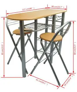Kitchen / Breakfast Bar / Table and Chairs Set Wood