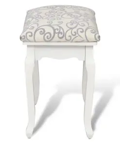 vidaXL Dressing Stool Warm White Fabric