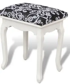 vidaXL Dressing Stool Black Fabric