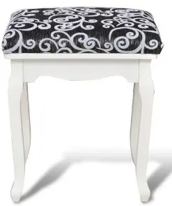 vidaXL Dressing Stool Black Fabric