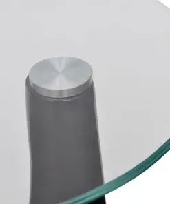 vidaXL Coffee Table with Round Glass Top High Gloss Black