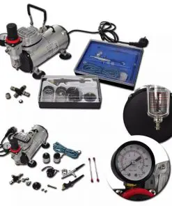 vidaXL Airbrush Compressor Set with 2 Pistols