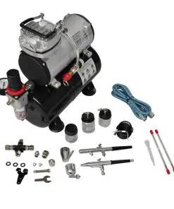 vidaXL Airbrush Compressor Set with 2 Pistols