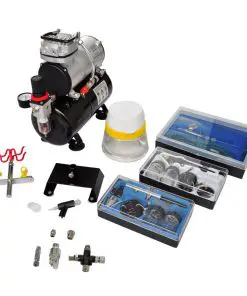 vidaXL Airbrush compressor set with 3 pistols 310 x 150 x 310 mm