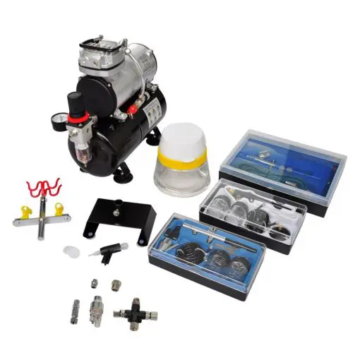 vidaXL Airbrush compressor set with 3 pistols 310 x 150 x 310 mm