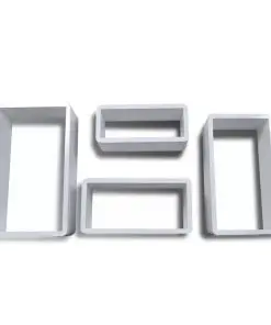 Cuboid shelf set of 4 White
