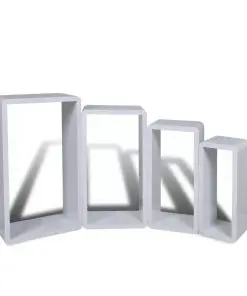 Cuboid shelf set of 4 White
