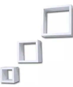 Cube shelf set of 3 white