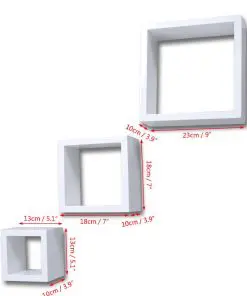 Cube shelf set of 3 white