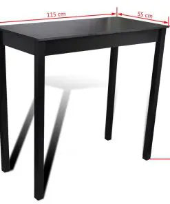 vidaXL Bar Table MDF Black 115x55x107 cm