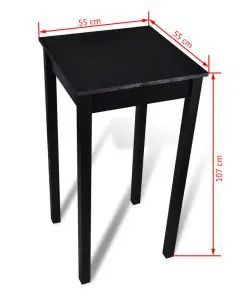 vidaXL Bar Table MDF Black 55x55x107 cm