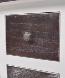 vidaXL Console Cabinet 6 Drawers Brown and White Wood