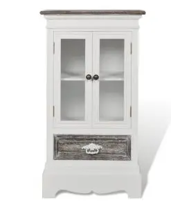 vidaXL Cabinet 2 Doors 1 Drawer White Wood