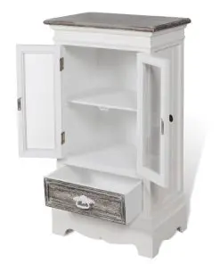 vidaXL Cabinet 2 Doors 1 Drawer White Wood