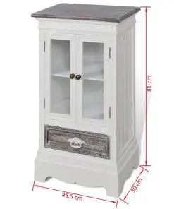 vidaXL Cabinet 2 Doors 1 Drawer White Wood