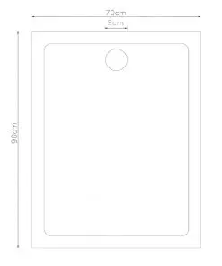 vidaXL Rectangular ABS Shower Base Tray 70 x 90 cm