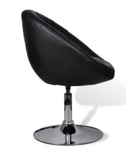 vidaXL Bar Chairs 2 pcs Black Faux Leather