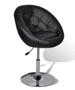 vidaXL Bar Chairs 2 pcs Black Faux Leather