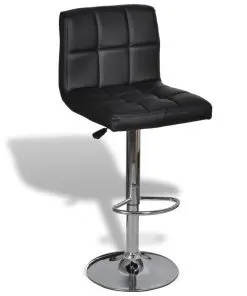vidaXL Bar Stools 2 pcs Black Faux Leather