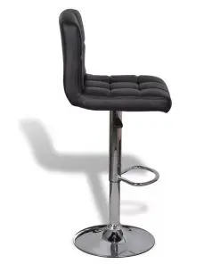 vidaXL Bar Stools 2 pcs Black Faux Leather