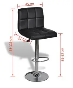 vidaXL Bar Stools 2 pcs Black Faux Leather