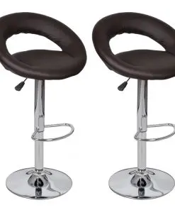 vidaXL Bar Stools 2 pcs Brown Faux Leather