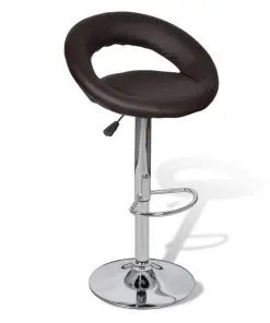 vidaXL Bar Stools 2 pcs Brown Faux Leather