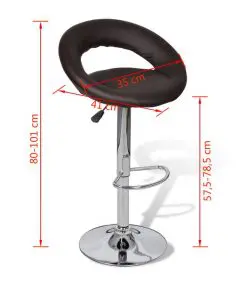 vidaXL Bar Stools 2 pcs Brown Faux Leather