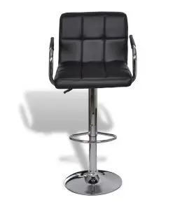 vidaXL Bar Stools 2 pcs Black Faux Leather