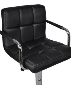 vidaXL Bar Stools 2 pcs Black Faux Leather