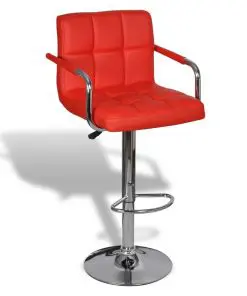 vidaXL Bar Stools 2 pcs Red Faux Leather