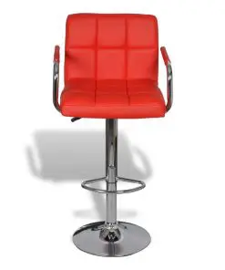 vidaXL Bar Stools 2 pcs Red Faux Leather