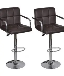 vidaXL Bar Stools 2 pcs Brown Faux Leather