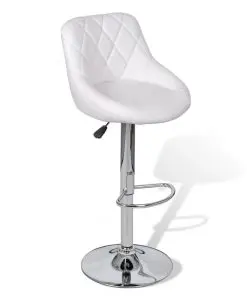vidaXL Bar Stools 2 pcs White Faux Leather