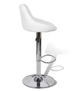 vidaXL Bar Stools 2 pcs White Faux Leather