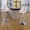 vidaXL Bar Stools 2 pcs White Faux Leather