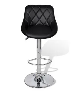vidaXL Bar Stools 2 pcs Black Faux Leather