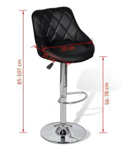vidaXL Bar Stools 2 pcs Black Faux Leather