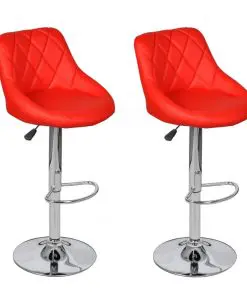vidaXL Bar Stools 2 pcs Red Faux Leather