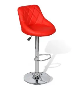 vidaXL Bar Stools 2 pcs Red Faux Leather