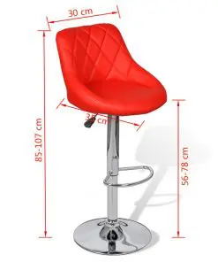 vidaXL Bar Stools 2 pcs Red Faux Leather