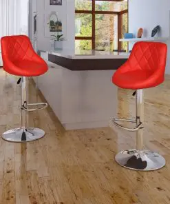 vidaXL Bar Stools 2 pcs Red Faux Leather